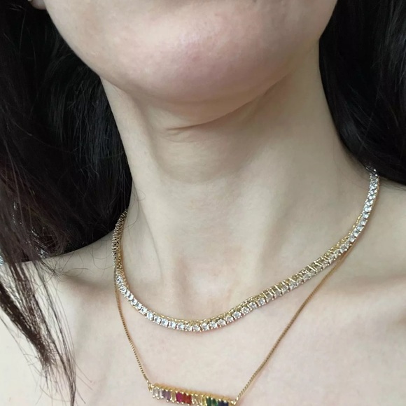 18k Tennis Necklace - Picture 9 of 9